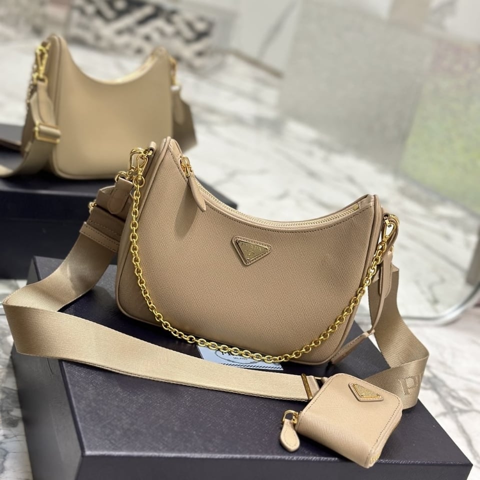 Prada Re Edition 2005 Re Nylon Bag Camel 22Cm view 4