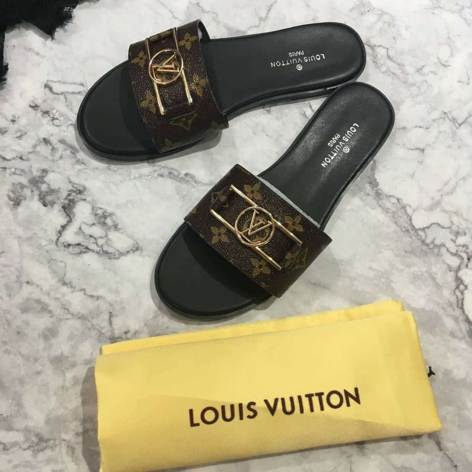 Louis Vuitton Lock It Flat Mules Brown view 7