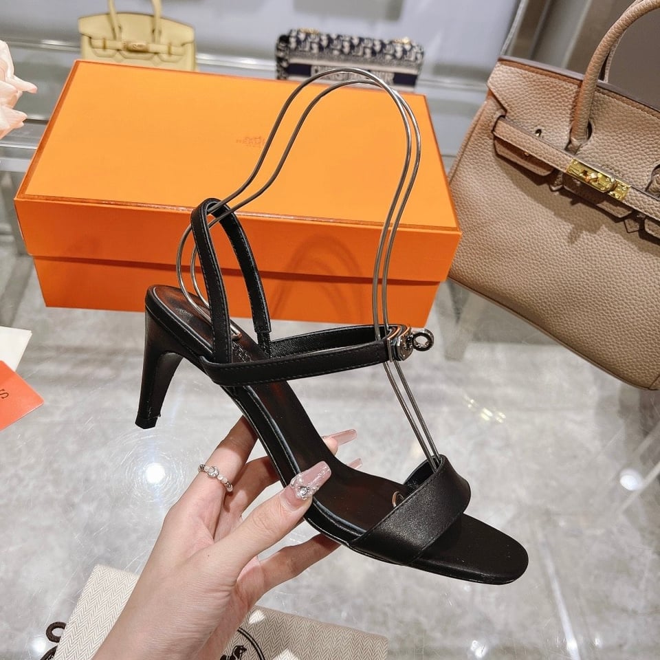 Hermes Glamour 75 Sandal Black H231060Z 02350 view 6