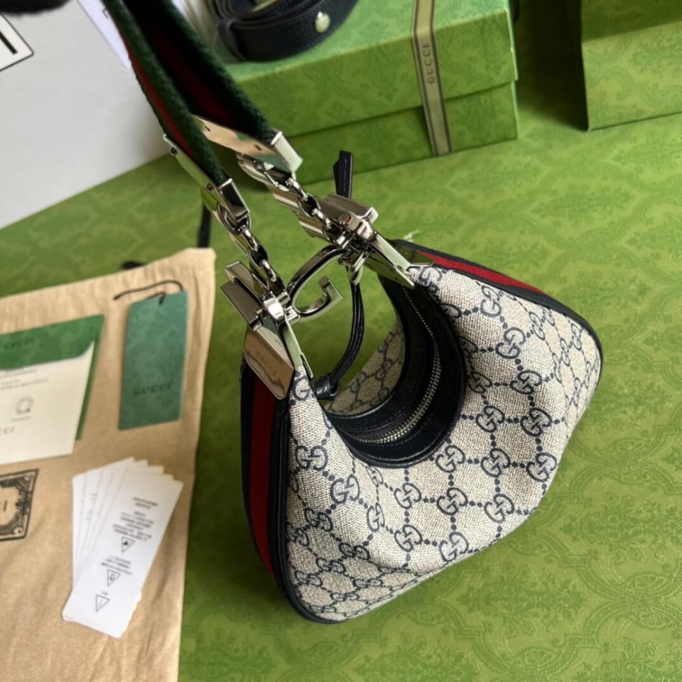 Gucci GG Supreme Attache Small Shoulder Bag Blue view 11