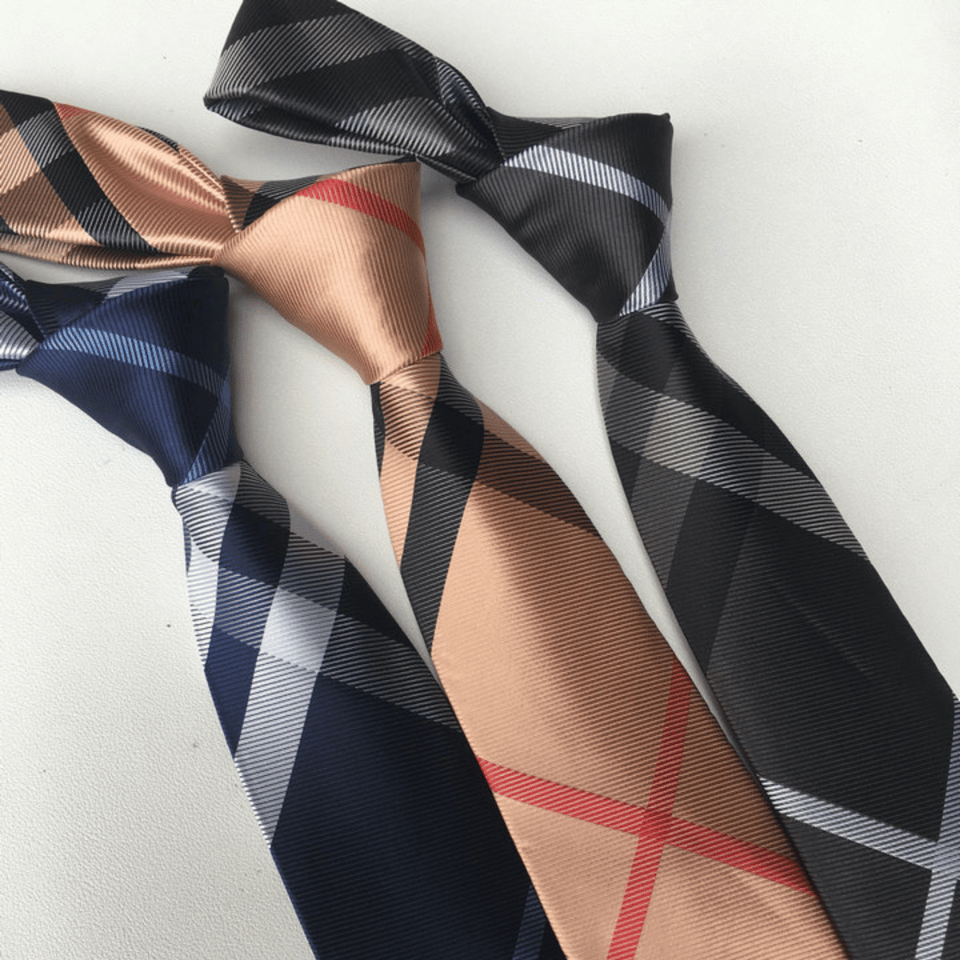 Burberry Navy Nova Check Silk Tie For Men view 9