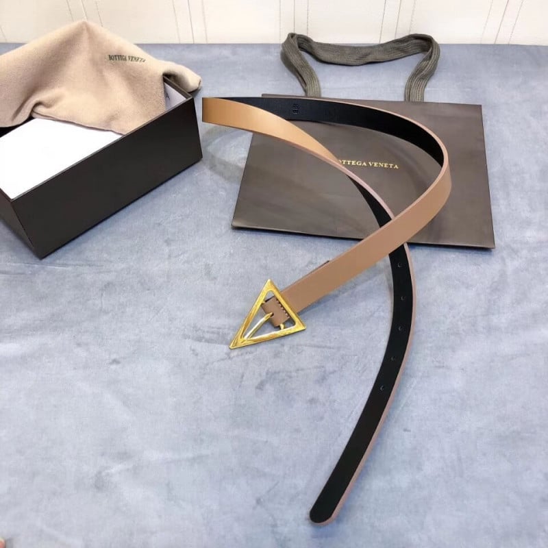 Bottega Veneta Triangle-Buckle 20mm Leather Belt 609275 view 6