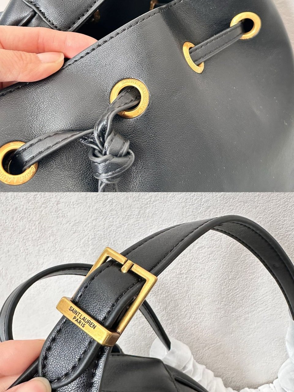 Saint Laurent Paris Vii Flat Hobo Bag In Smooth Leather Bag Black 23Cm view 7