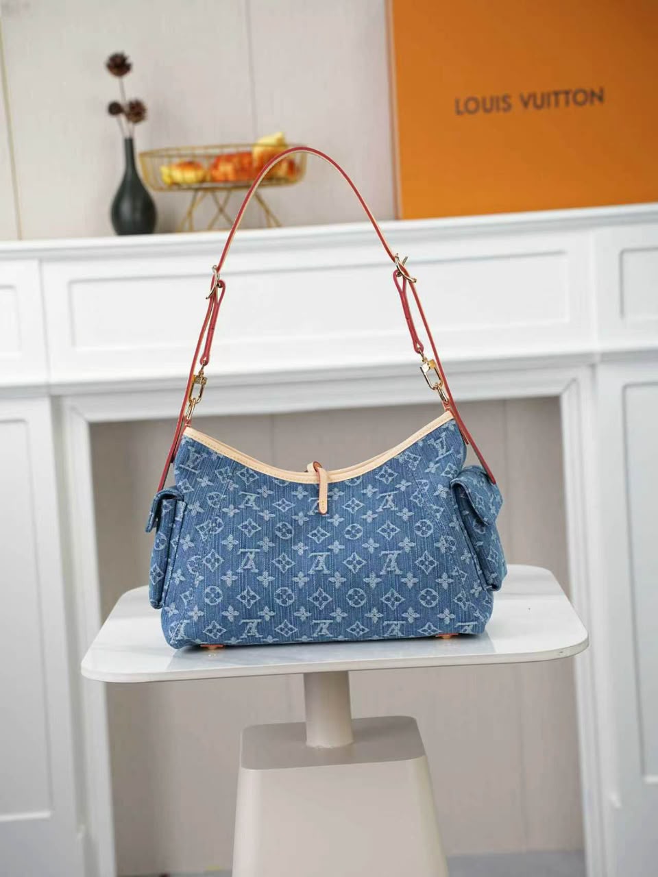 Louis Vuitton Carryall Cargo PM Bag Blue Denim 33.5cm M28287 view 3