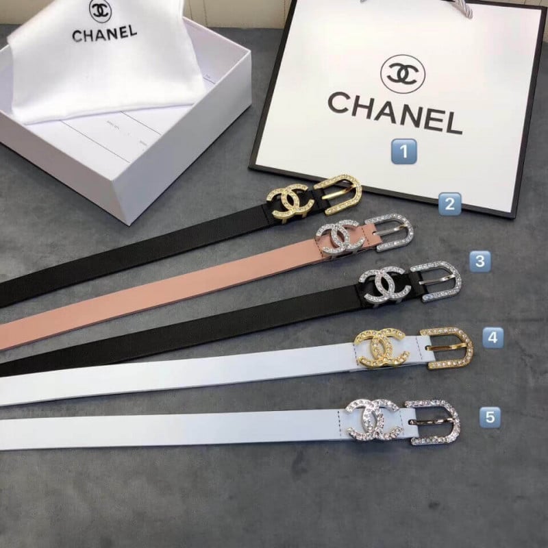 Chanel Double C Strass Buckle 20mm Belt AA6800 view 9