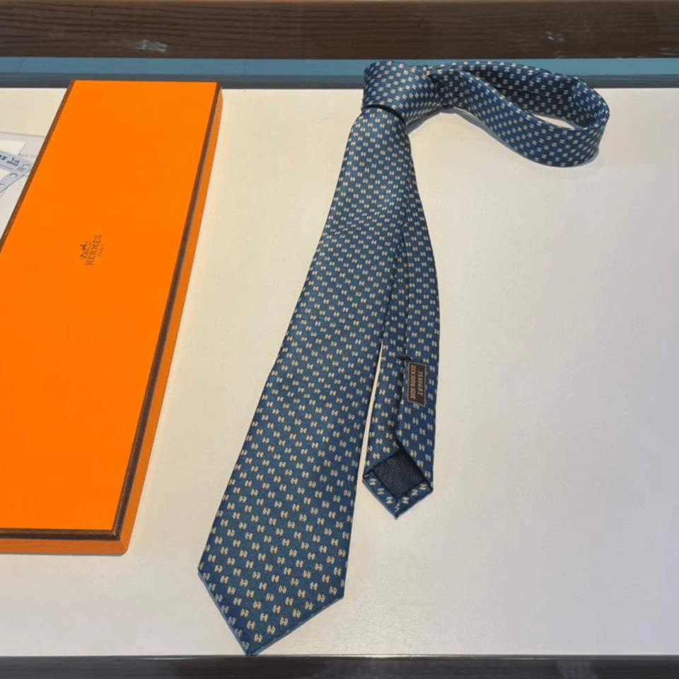 Hermes Mini H Pattern Canvas Tie For Men view 3