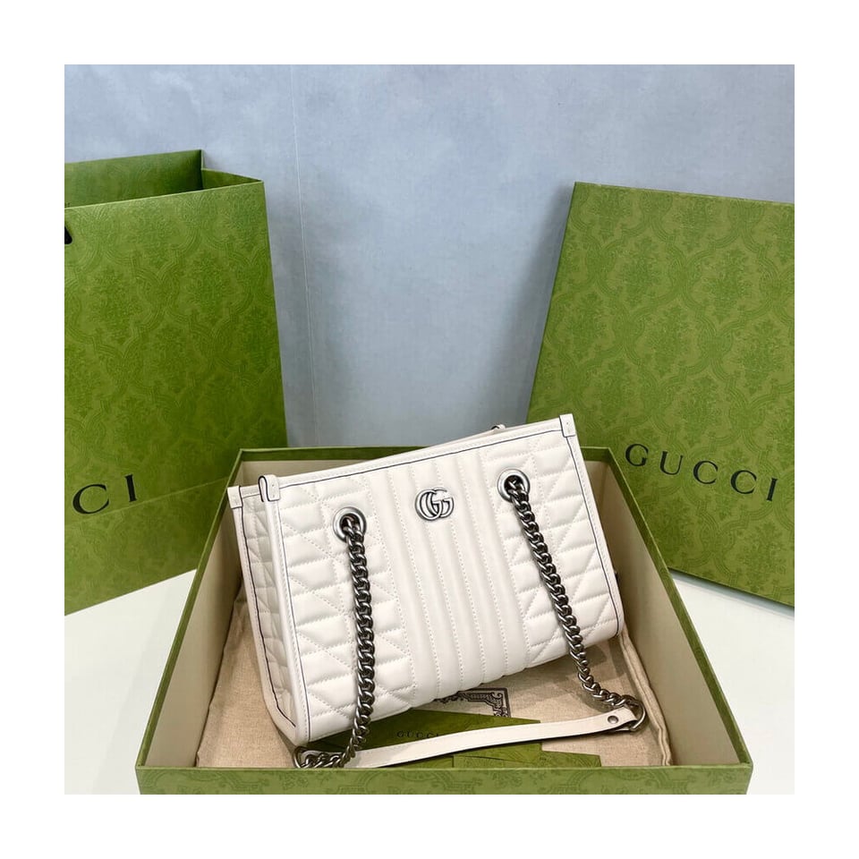 Gucci GG Marmont Small Tote Bag White view 10