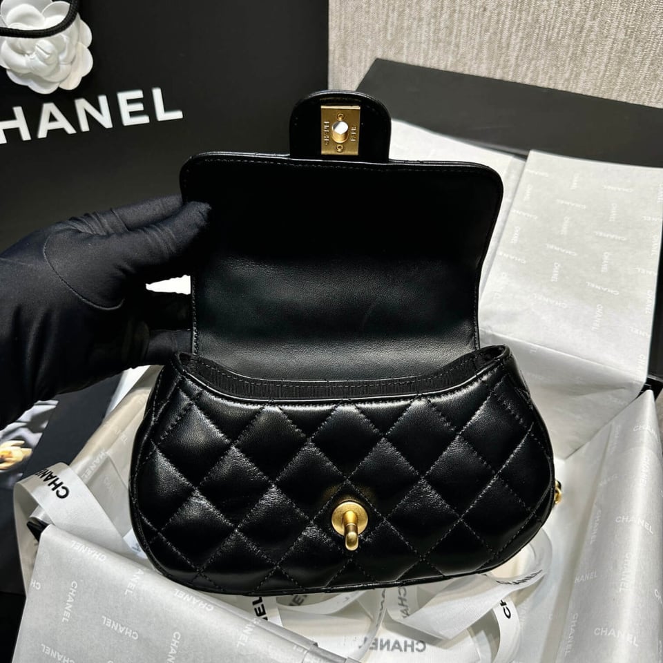 Chanel 24C Quilted Lambskin Small Bag With Top Handle view 9