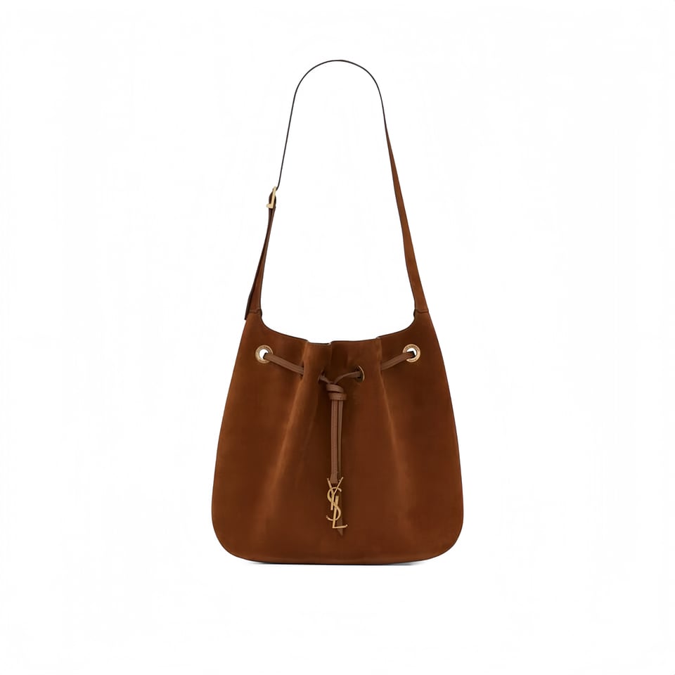 Saint Laurent Paris Vii Medium Flat Hobo Bag In Smooth Leather Brown 28Cm