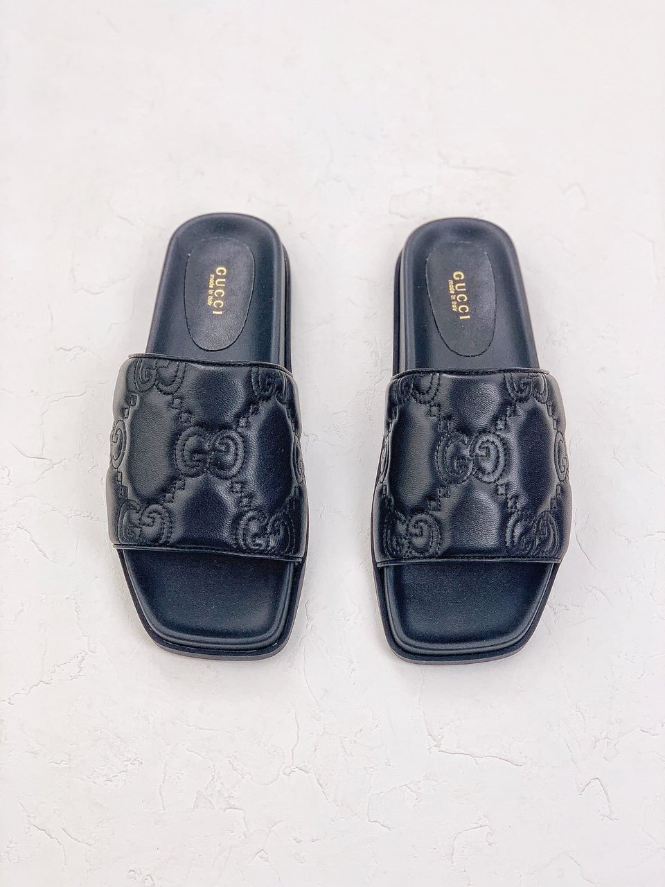 Gucci Womens Gg Matelasse Slide Black 694714 Bko60 1000 view 7