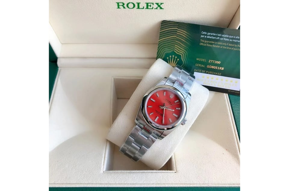 Rolex Oyster Perpetual 31/41mm SS/SS Red/Stk view 5