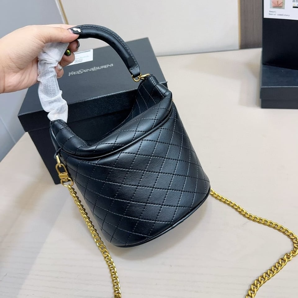 Saint Laurent Gaby Bucket Bag In Black 18Cm view 7
