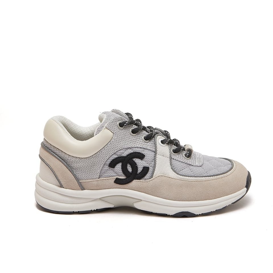 Chanel Low Top Trainer Gray White view 2