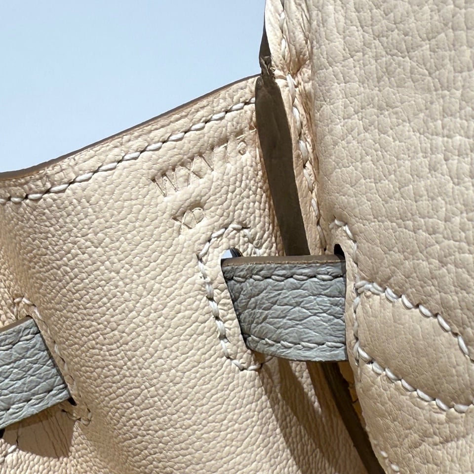 Hermes Birkin 25Cm White Togo Leather Silver Hardware 237490 view 6