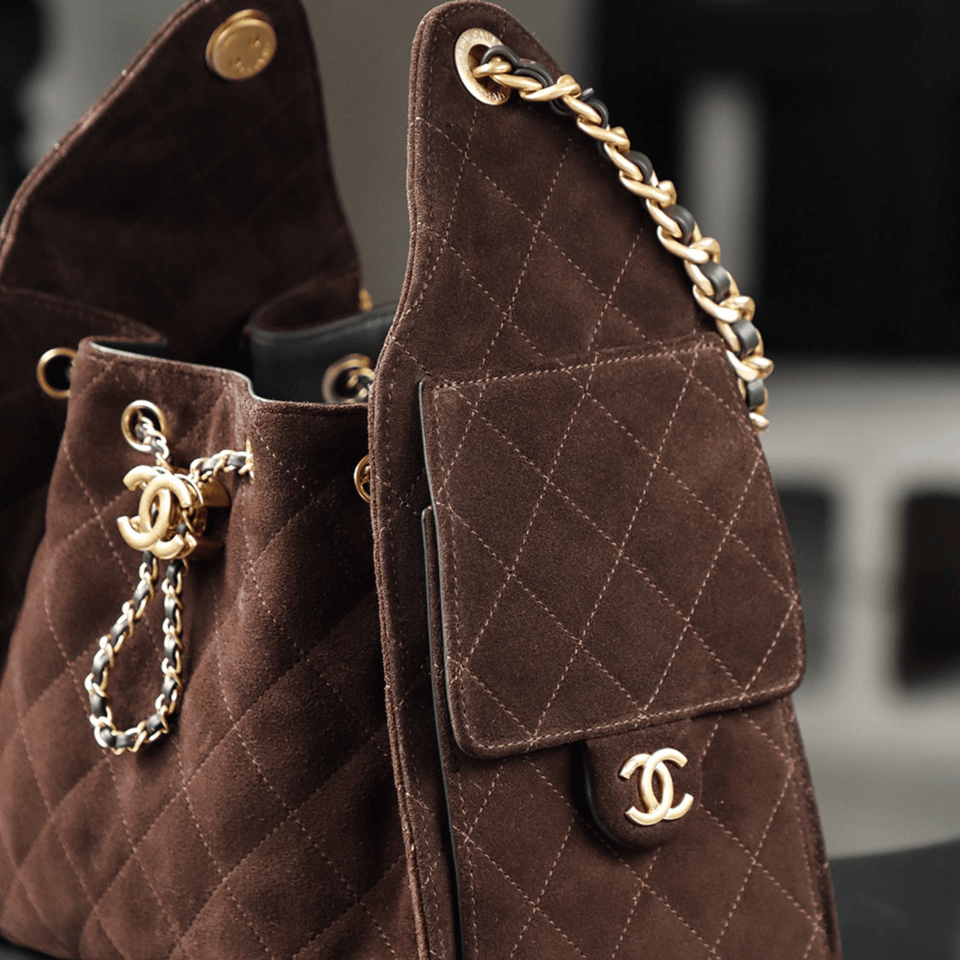 Chanel Dark Brown Suede 22cm/8.7in view 10