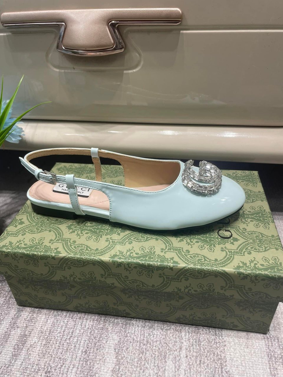 Gucci Women’S Ballerina With Double G Pale Green 762765 Bnc00 3401 view 7