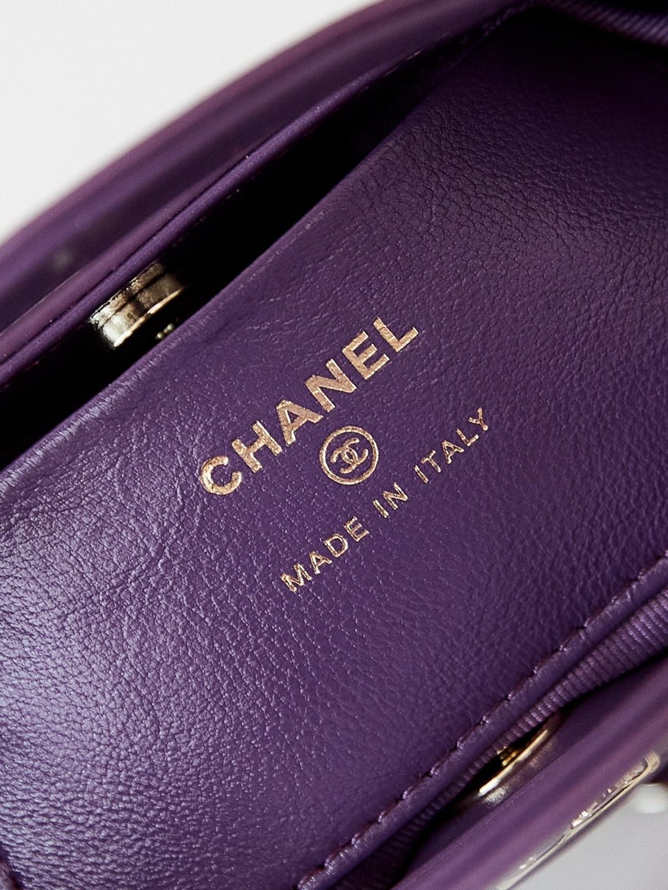 Chanel 24S31 Nano Shopping Bag 17.5Cm Purple Lambskin Gold Hardware view 9