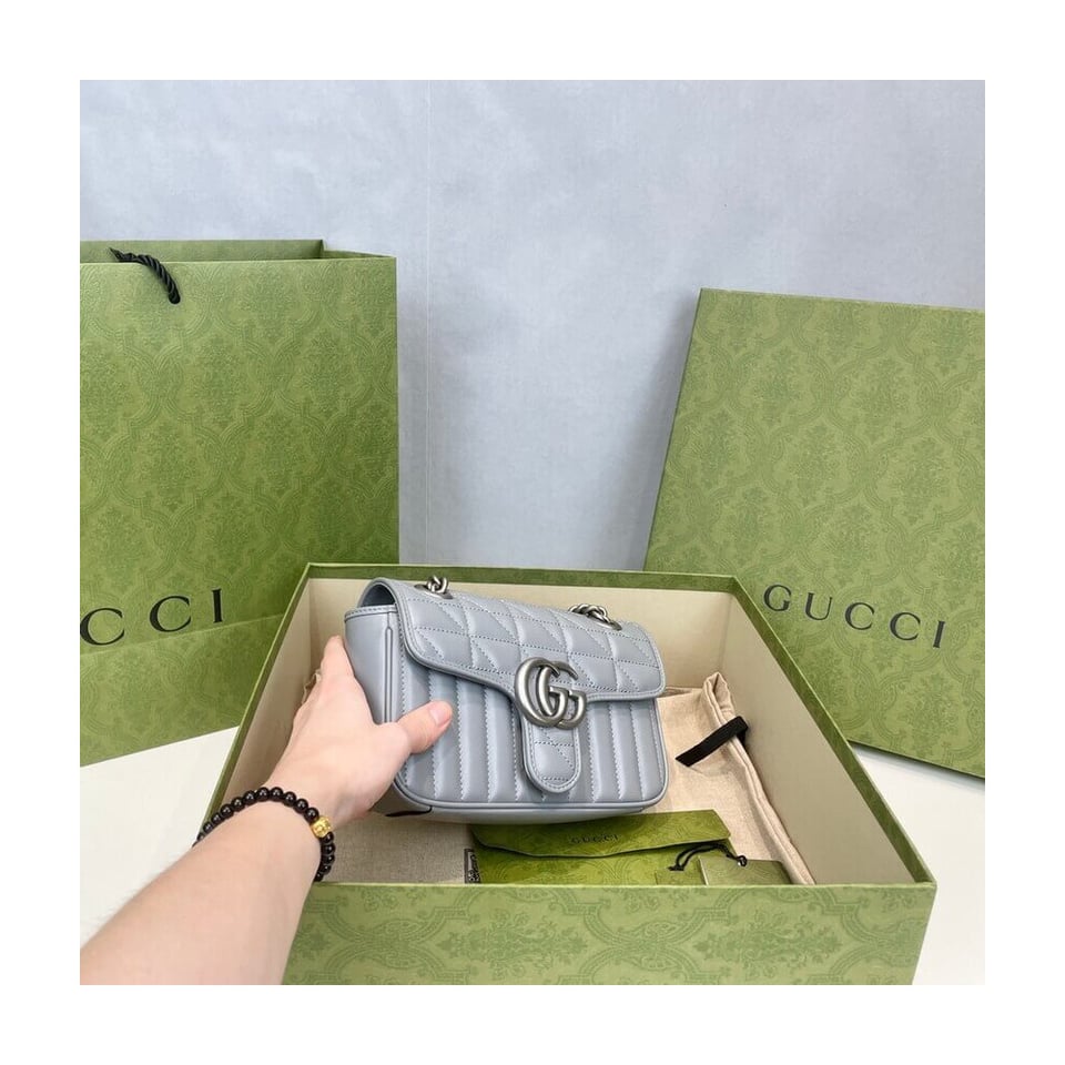 Gucci GG Marmont Mini Shoulder Bag Grey view 15