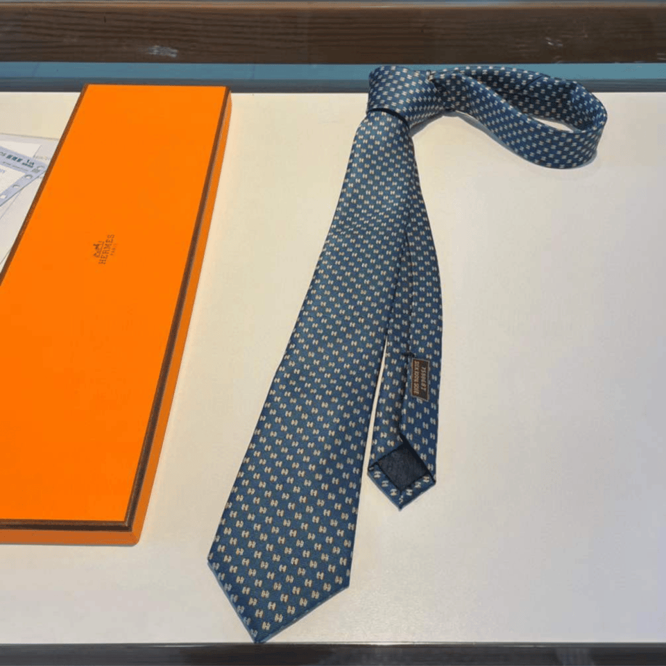 Hermes Mini H Pattern Canvas Tie For Men view 8