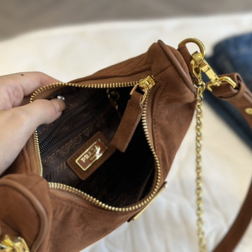 Prada Re Edition Suede Mini Bag Cocoa Brown 22Cm view 5