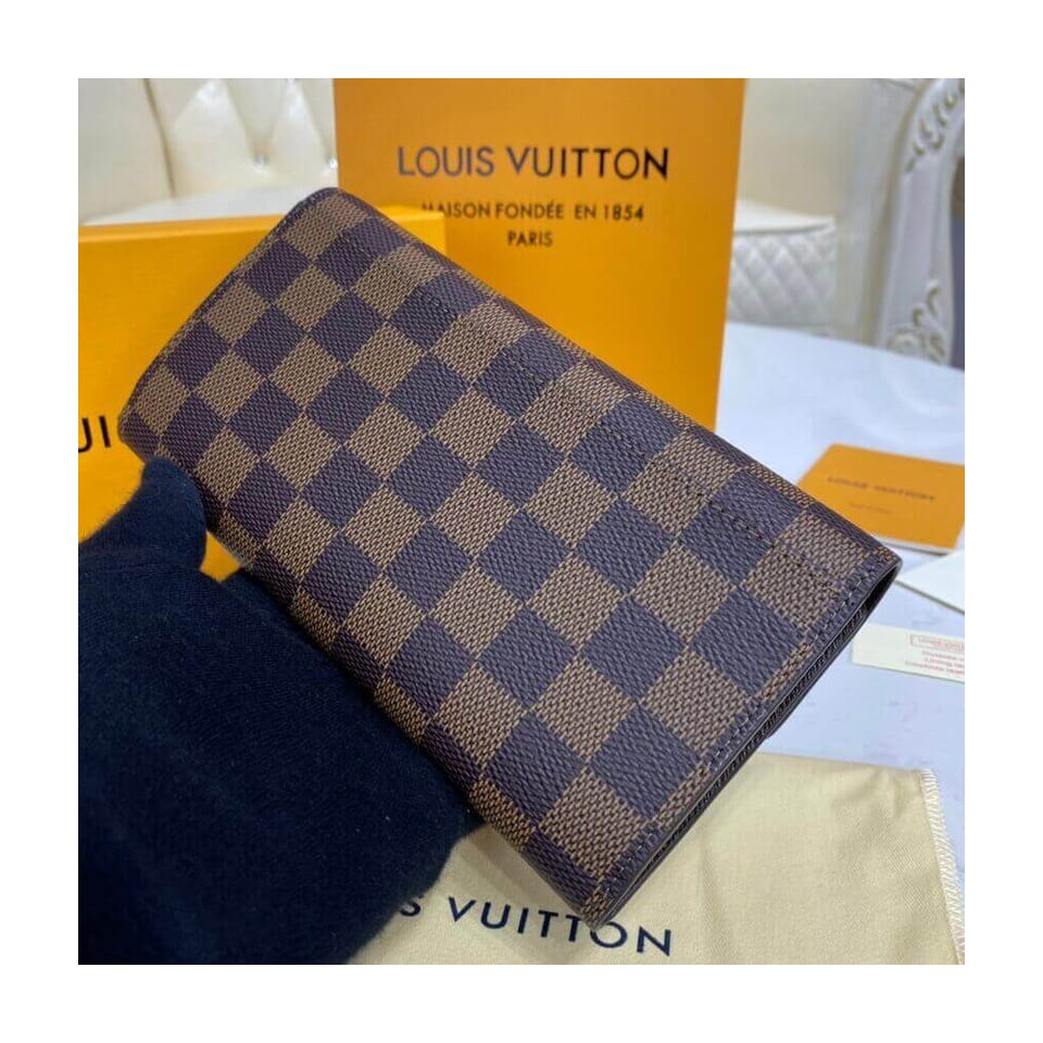 Louis Vuitton Damier Ebene Sarah Wallet Brown view 5