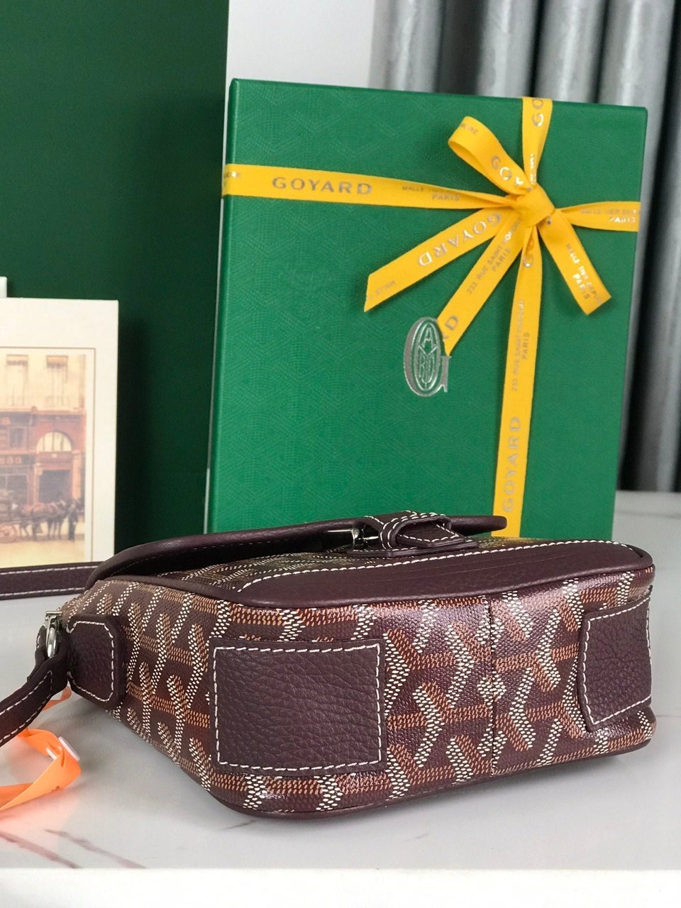 Goyard Grand Bleu 16 Cm Wine Red Goyardine Canvas And Lambskin view 6