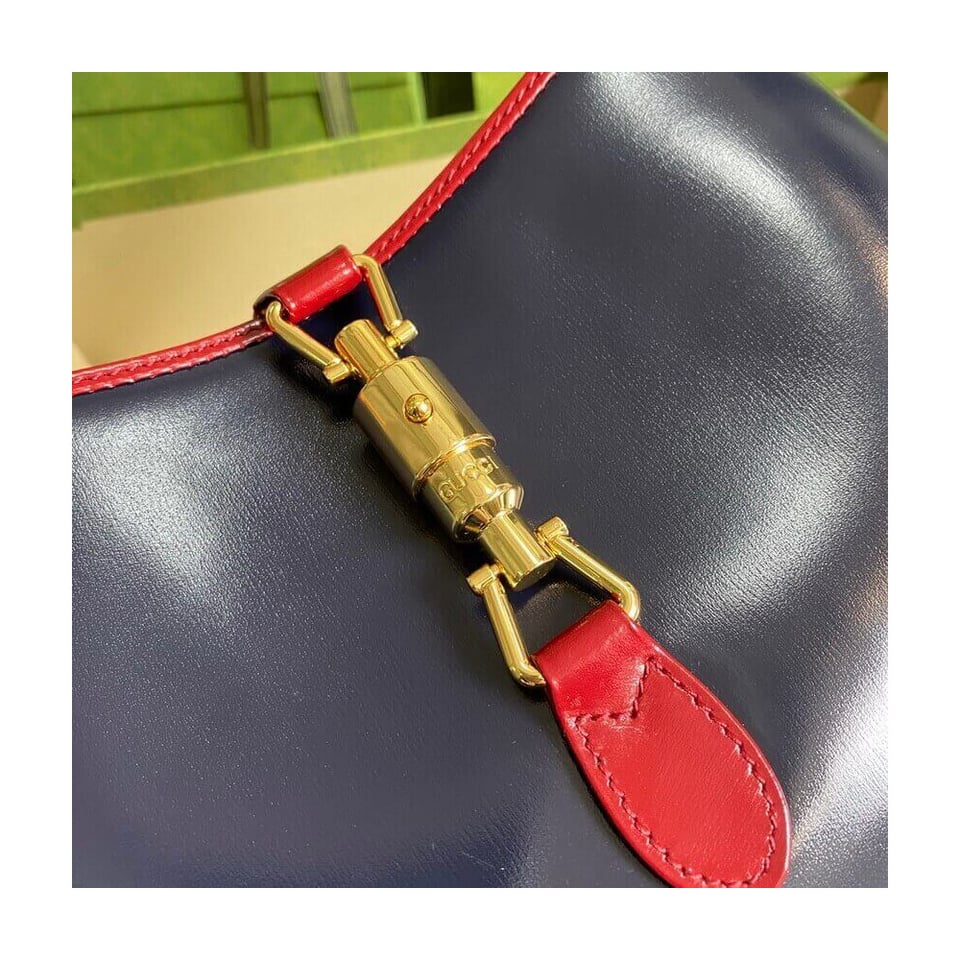 Gucci Jackie 1961 Small Shoulder Bag in Navy Leather 28cm view 8