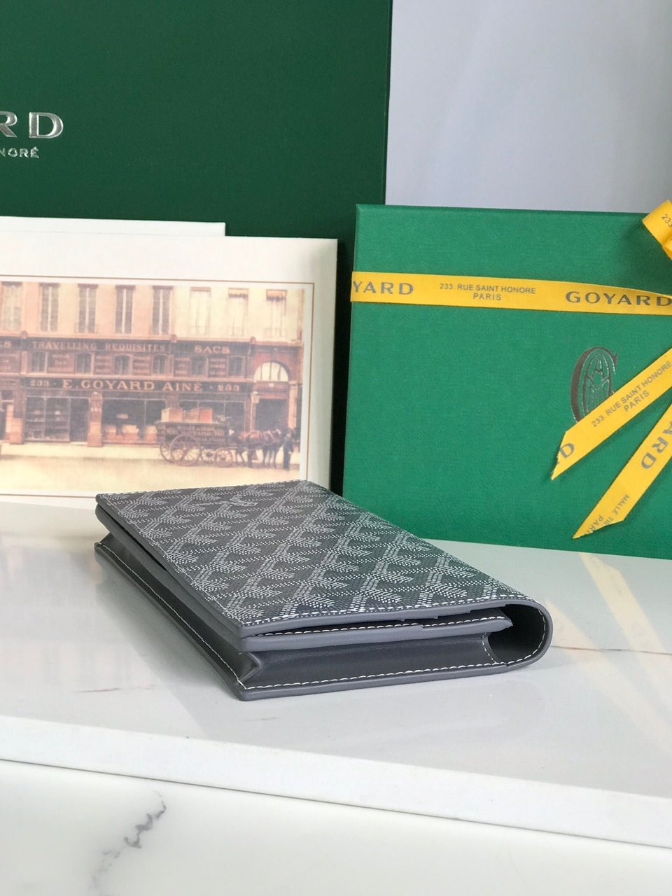 Goyard Richelieu Wallet 19 Cm Gray Goyardine Canvas view 10