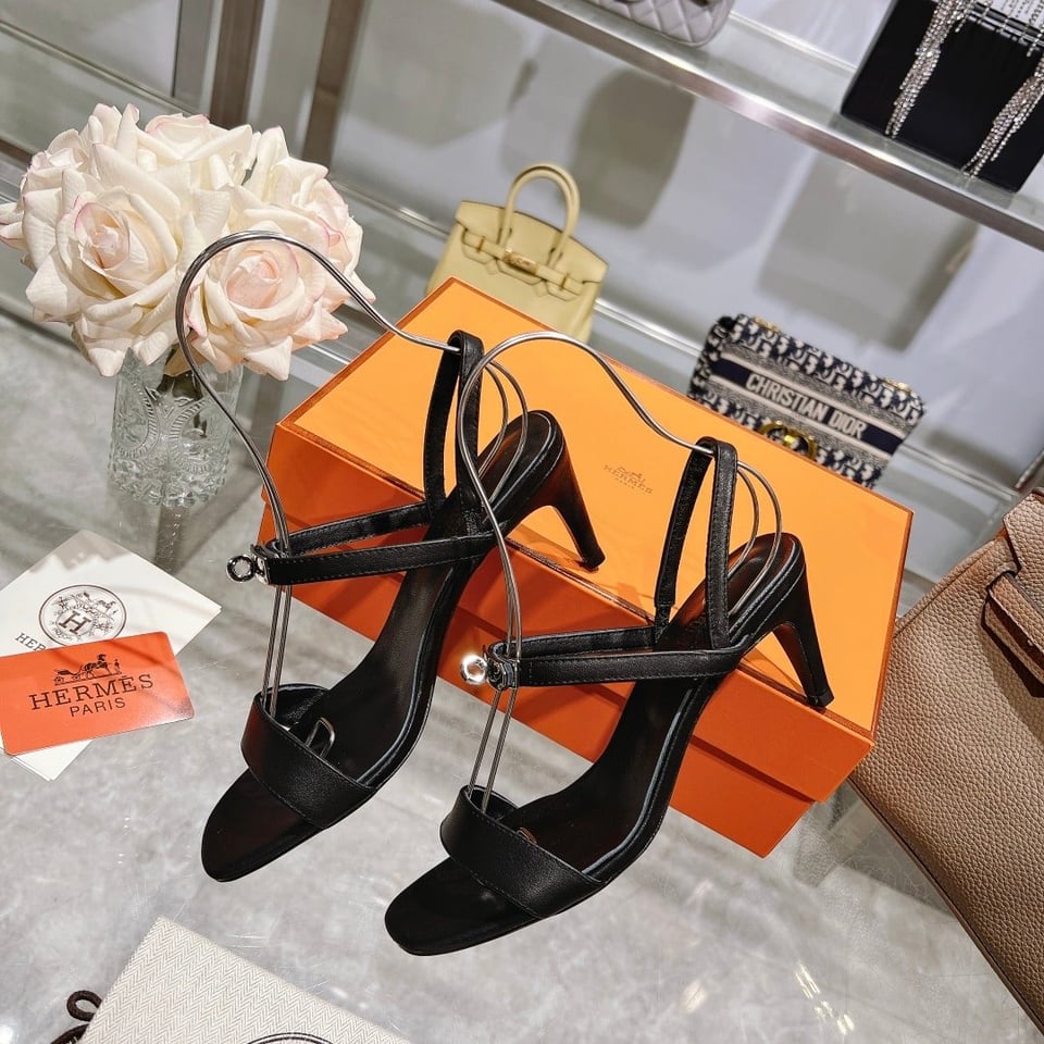 Hermes Glamour 75 Sandal Black H231060Z 02350 view 8