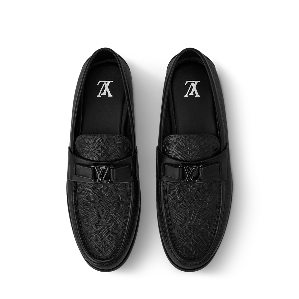 LV Major Loafer Black Monogram Calfskin Leather Shoes For Men view 4