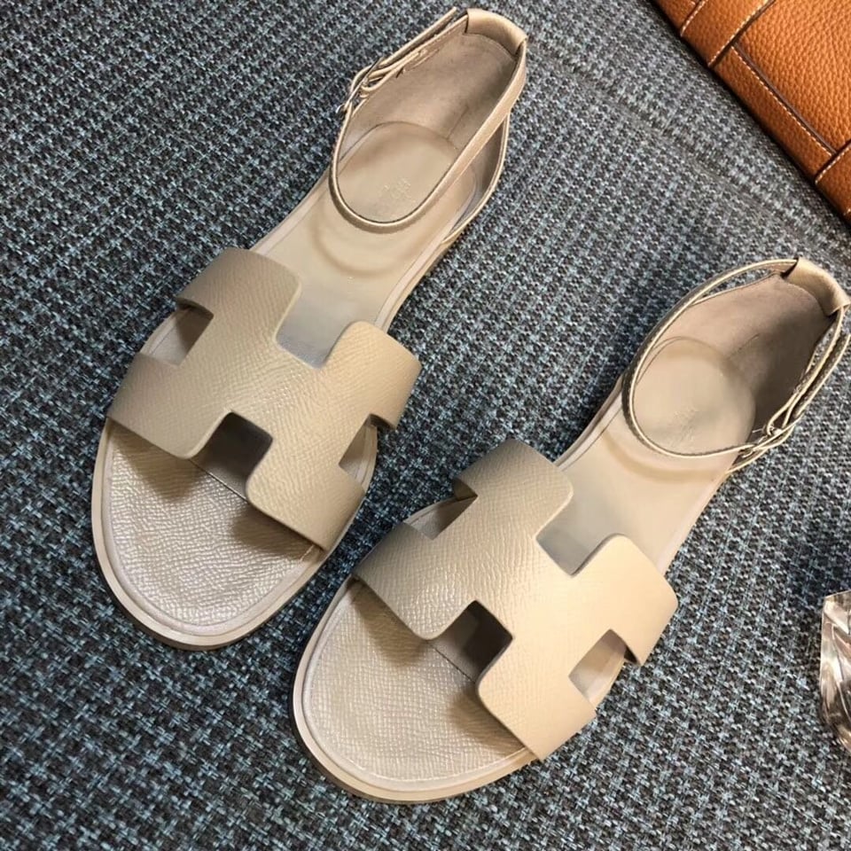 Hermes Santorini Sandal Beige view 4