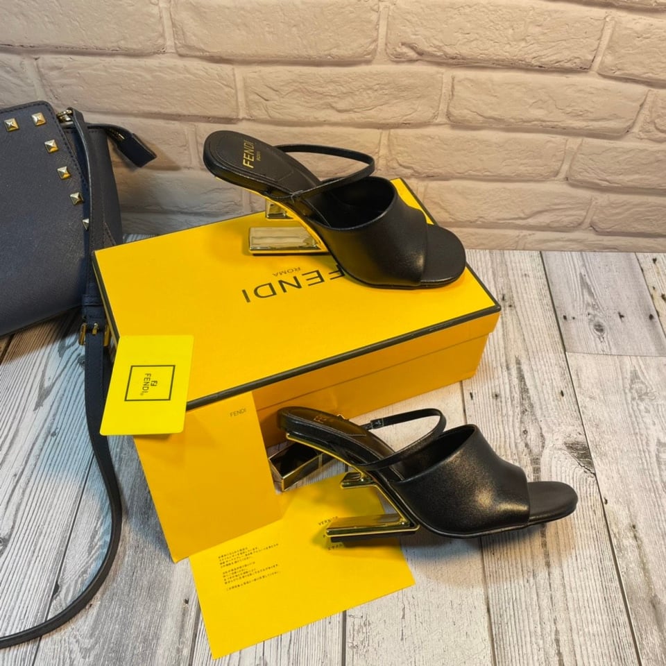 Fendi First Leather High-Heeled Sandals Black 8R8212Na7F0Qa1 view 8