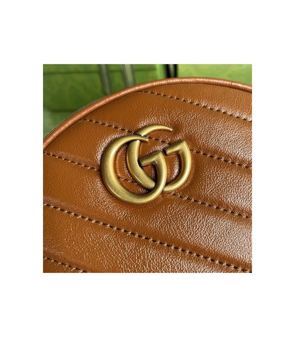 Gucci GG Marmont Mini Round Shoulder Bag Brown view 7