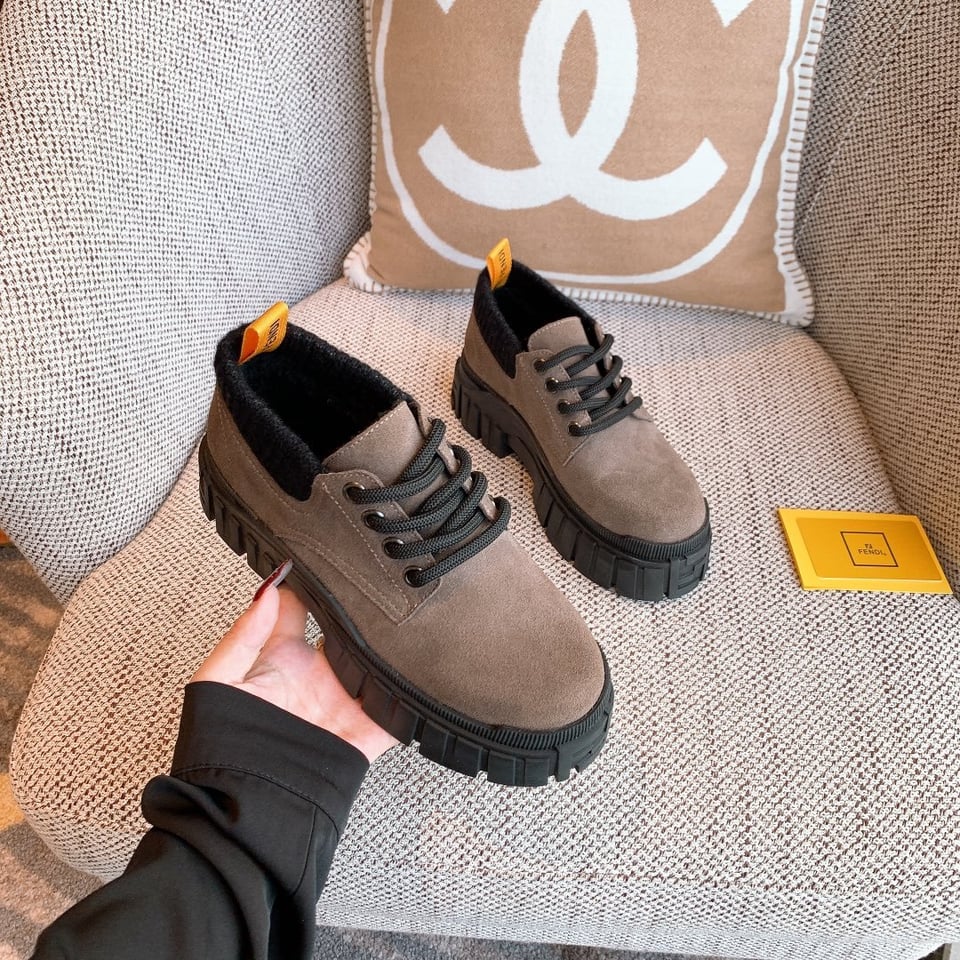 Fendi Force Leather Lace Ups Brown view 8