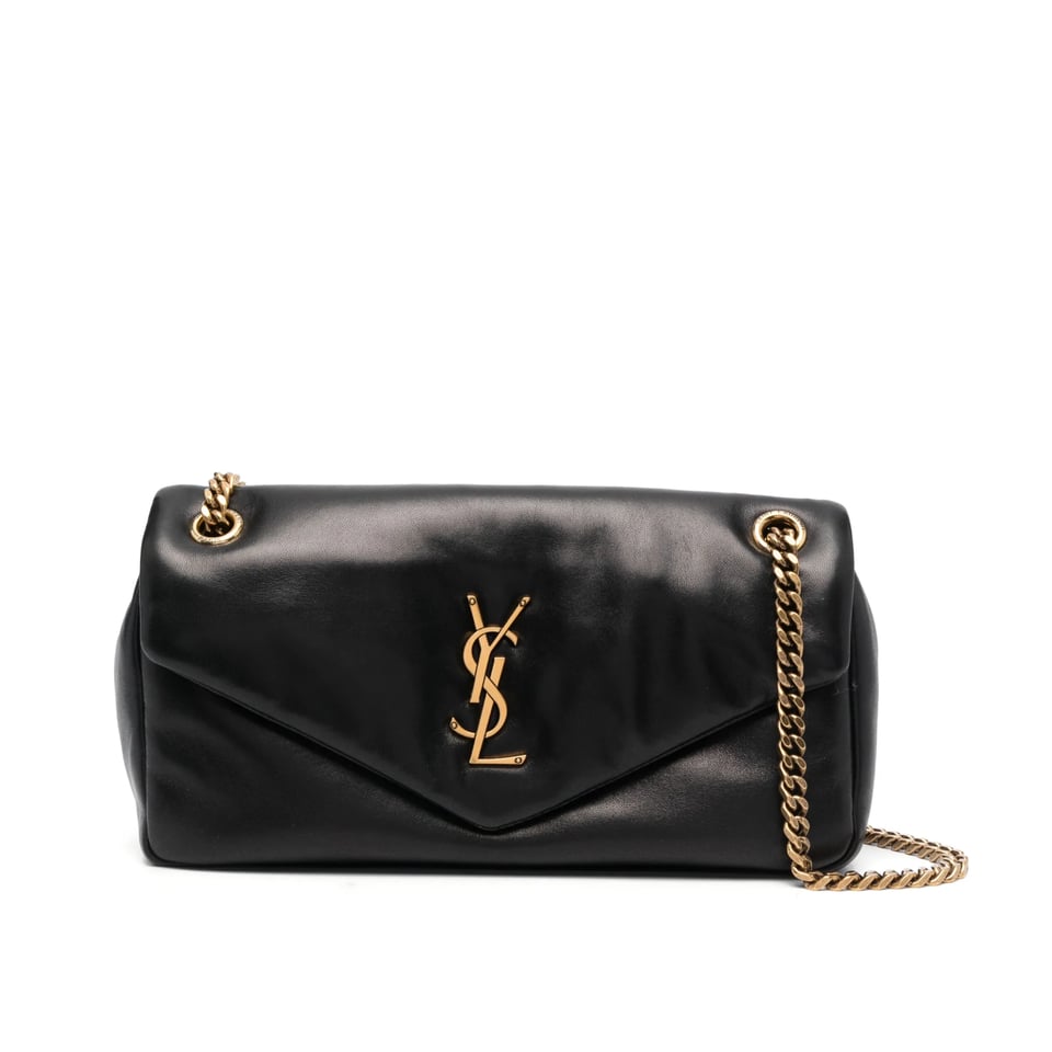 Saint Laurent Calypso Small In Plunged Black 27Cm