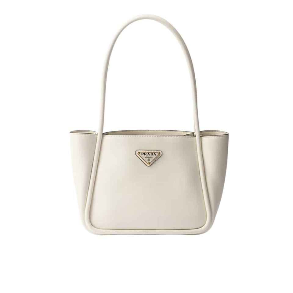Prada Leather Mini Tote Bag White 25Cm view 2