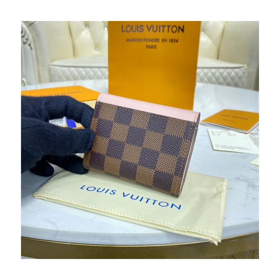 Louis Vuitton Damier Ebene Zoe Wallet Pink view 4