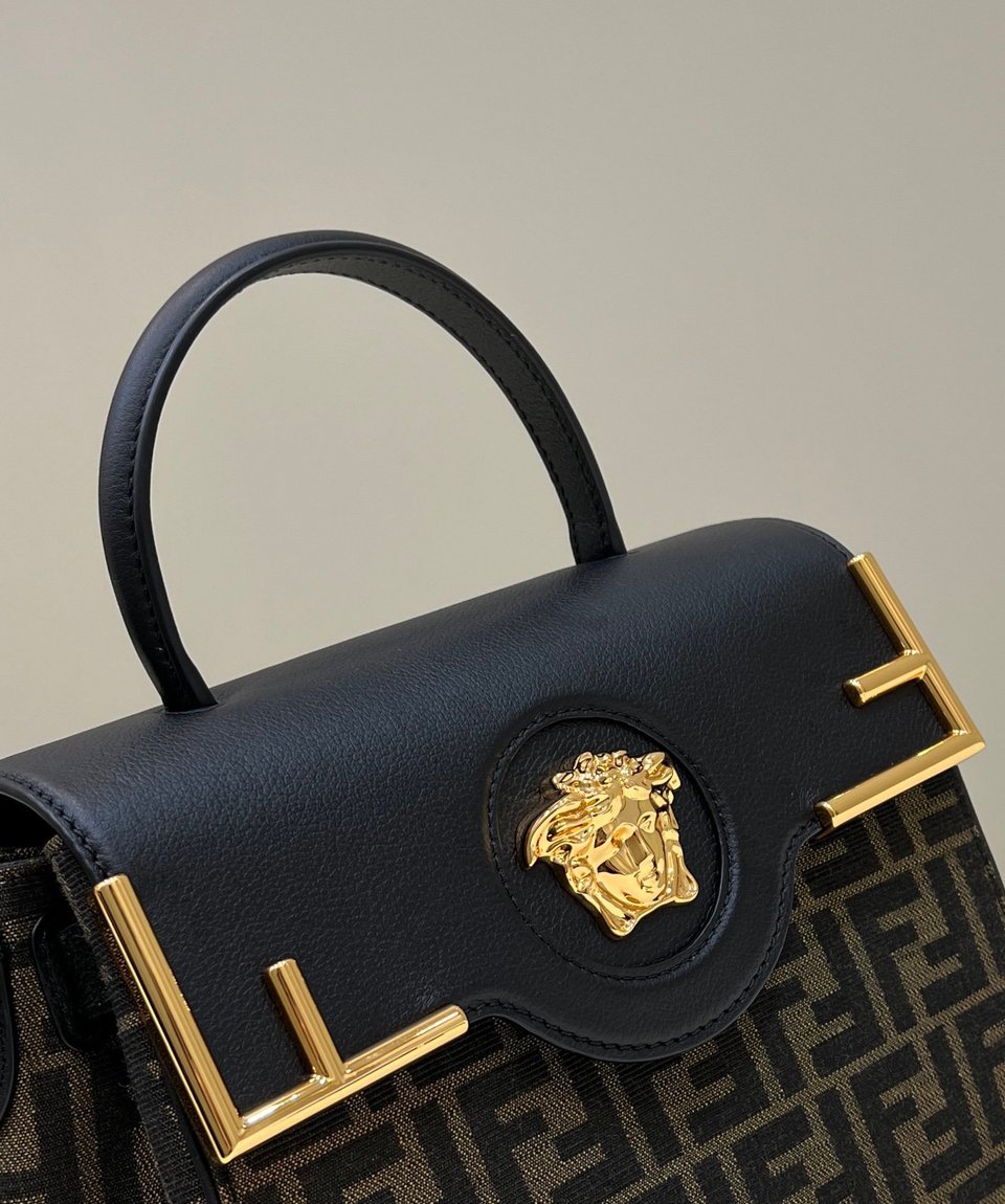 Fendi x Versace Fendace La Medusa Top Handle Bag Zucca Canvas 25cm view 5