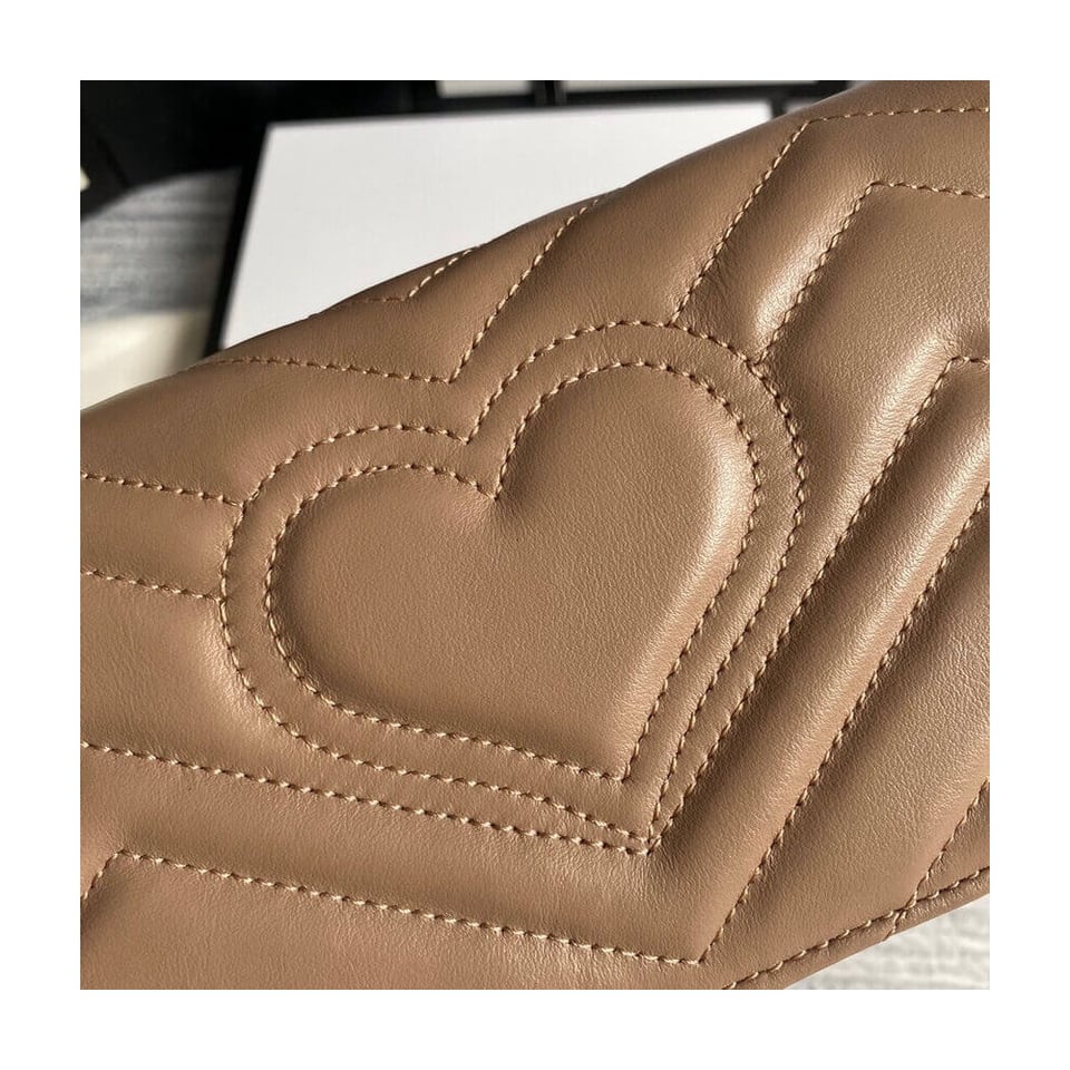 Gucci GG Marmont Mini Bag In Nude Pink Leather view 9