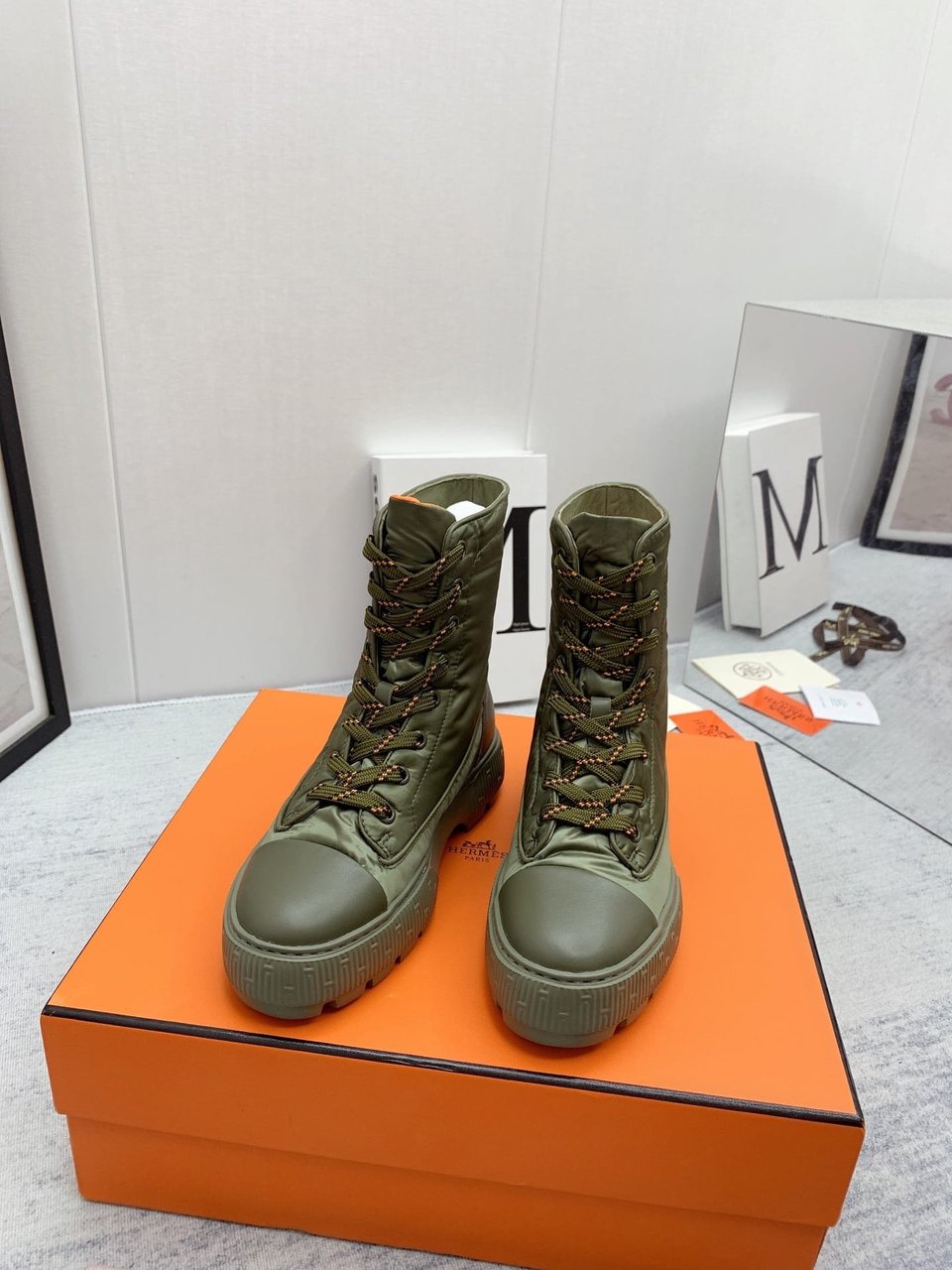 Hermes Fresh Ankle Boots Green view 9