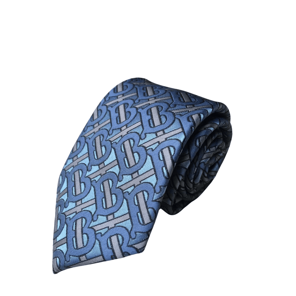 Burberry Blue Monogram Canvas Tie For Men view 2