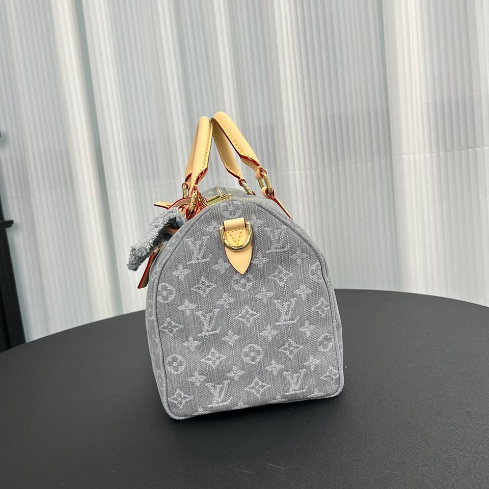 Louis Vuitton LV Speedy Soft 30 Monogram Denim Bag in Grey 30cm/ 11.8 in view 13