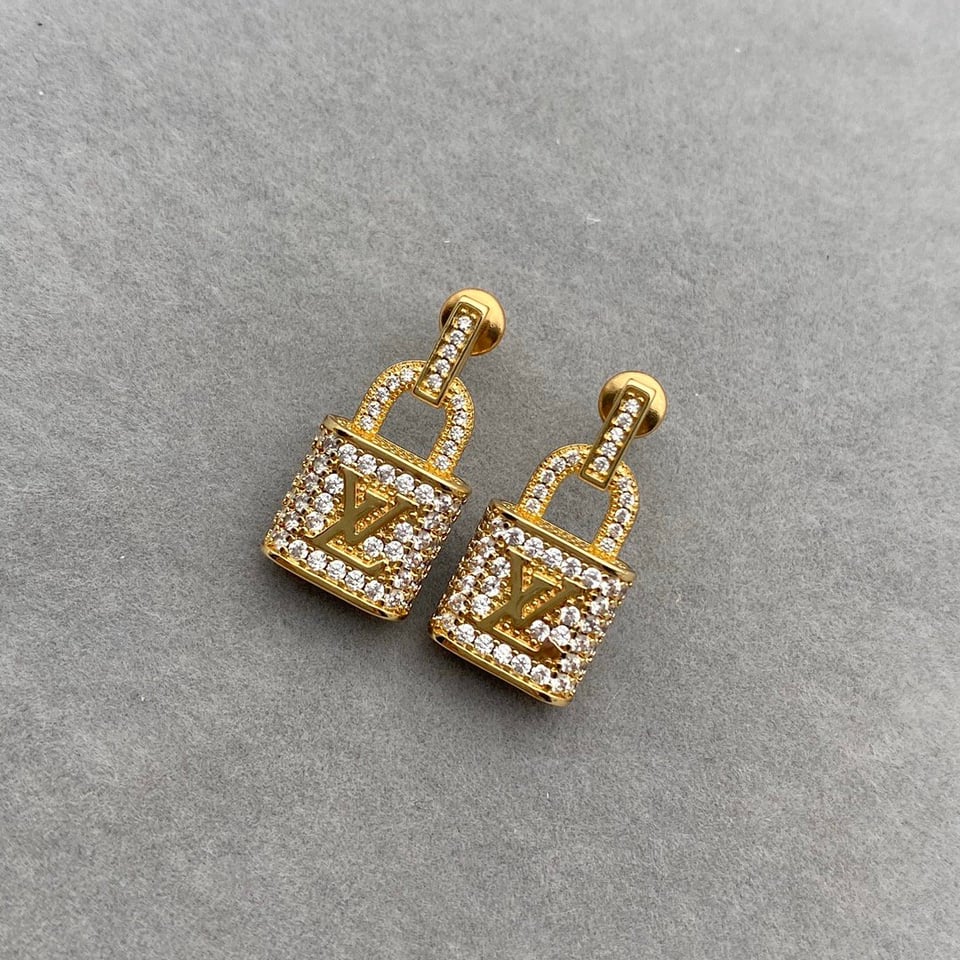 Louis Vuitton Gold Padlock Earrings view 4