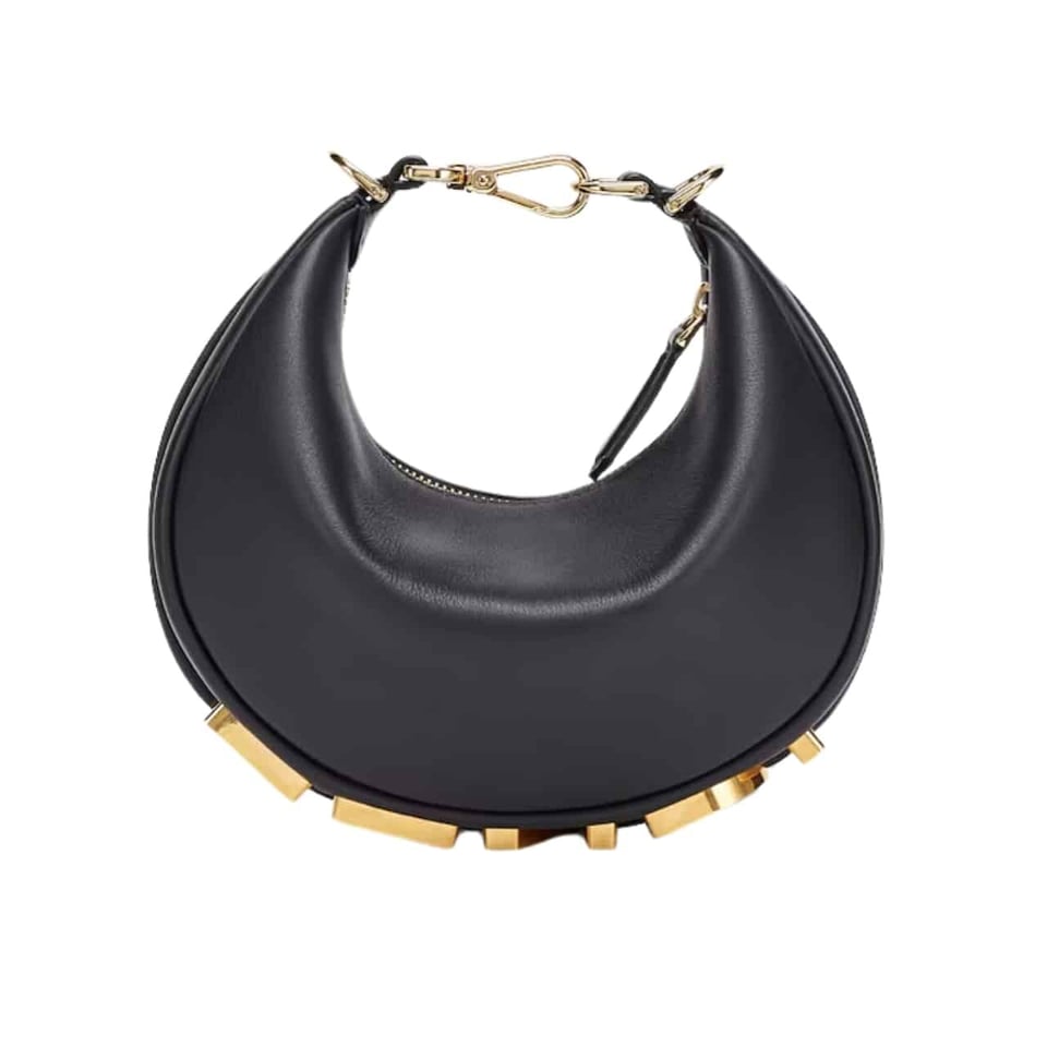 Fendi Fendigraphy Mini Leather Bag Black 20Cm view 2