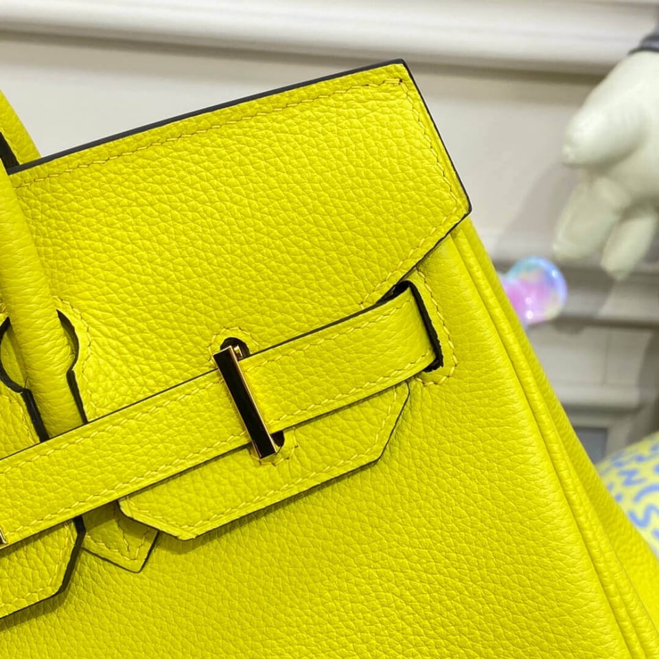 Hermes Birkin 30 Bag Lime Gold Hardware Togo Leather view 8
