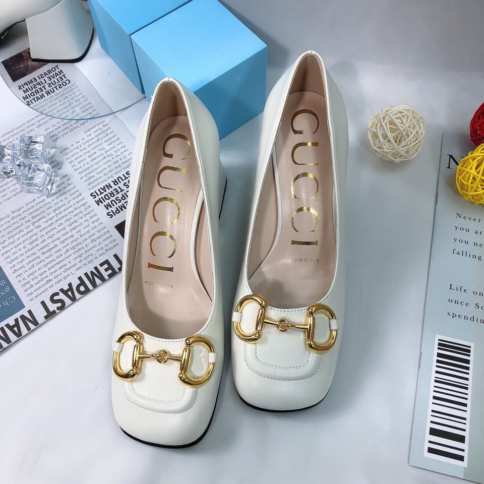 Gucci Women?S Mid Heel Pump With Horsebit White view 8
