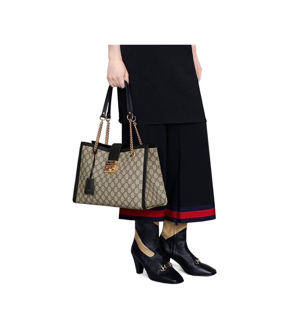 Gucci Padlock Medium GG Shoulder Bag Black view 3