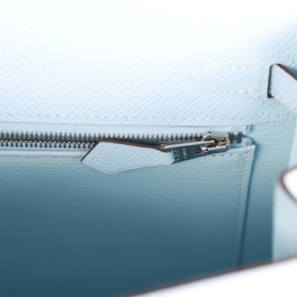 Hermes Kelly 25 Bag In Mist Blue Epsom Leather For Women 25cm/10in view 8