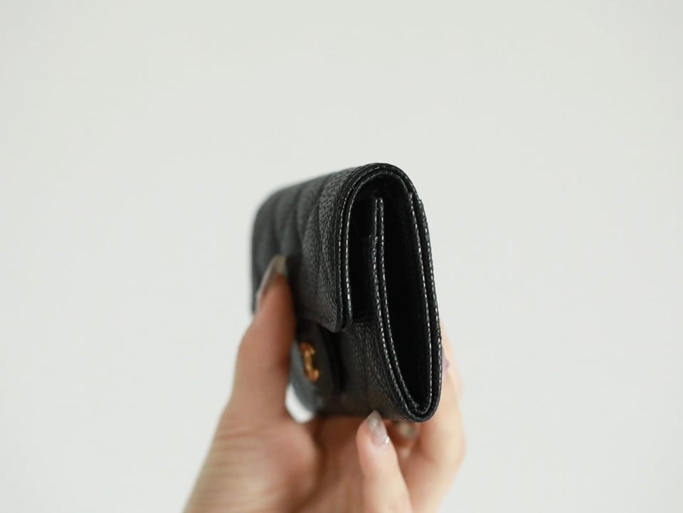 Chanel Flap Card Holder 11.3 Black Grained Calfskin Gold Icon view 9