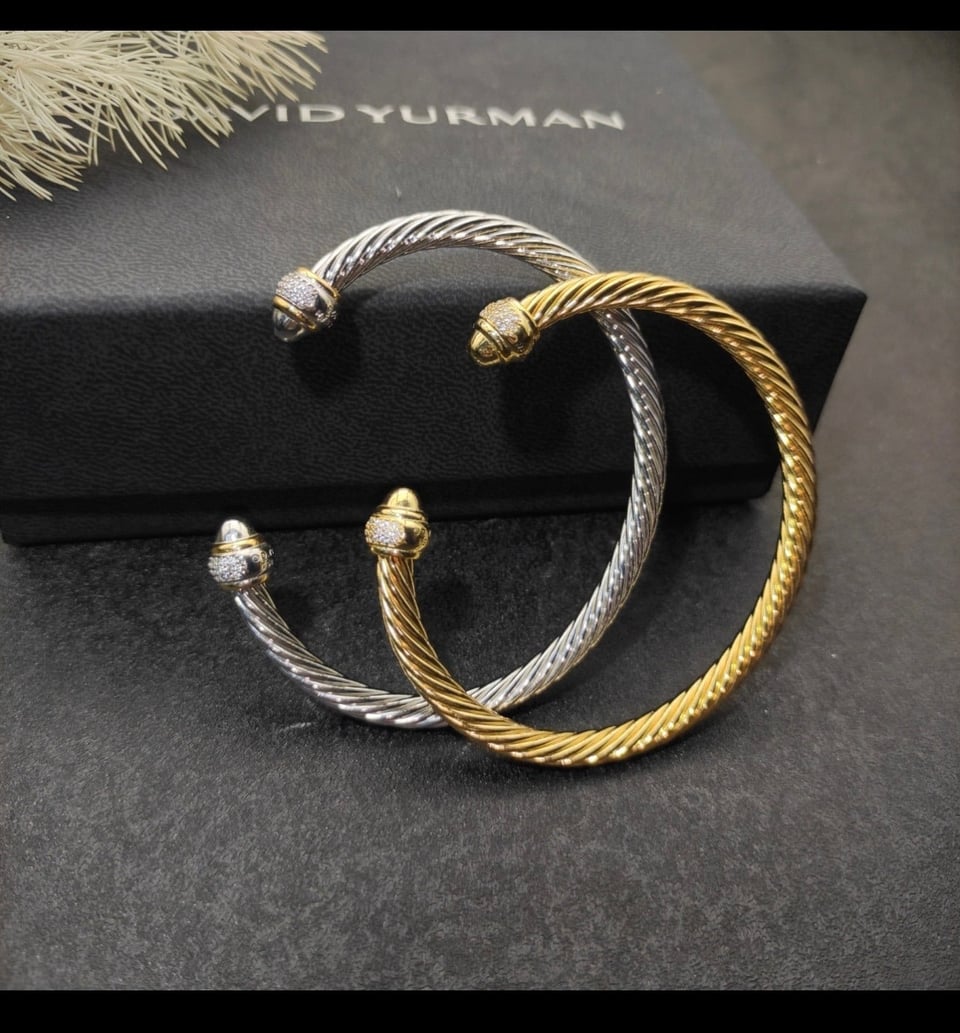 David Yurman Cable Bracelet Yellow Gold With Diamonds B18071D88Adim view 2